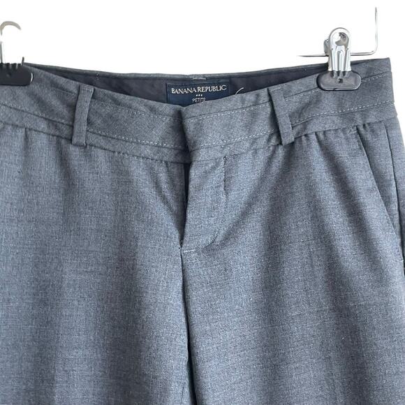 Banana Republic Women Pants 4P Smokey Gray Flare Leg Zip Pockets Office‎ Retro - Picture 8 of 14